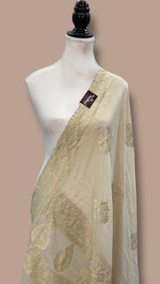 Pure Moonga Georgette Handloom Banarasi Dupatta - The Handlooms