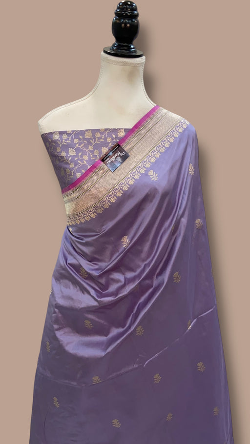 Pure Katan Silk Banarasi Handloom Saree - All Over Kadua Motifs - The Handlooms