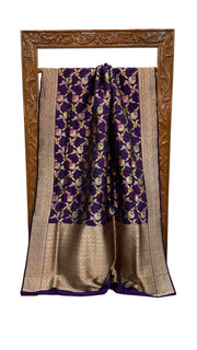 Pure Katan Silk Banarasi Handloom Saree - All Over Jaal Work - With Meenakari - The Handlooms