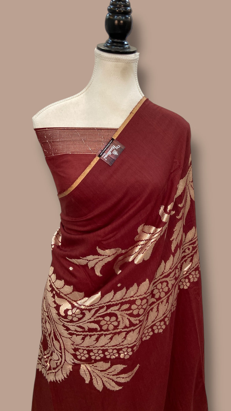 Moonga Georgette Handloom Banarasi Saree - The Handlooms
