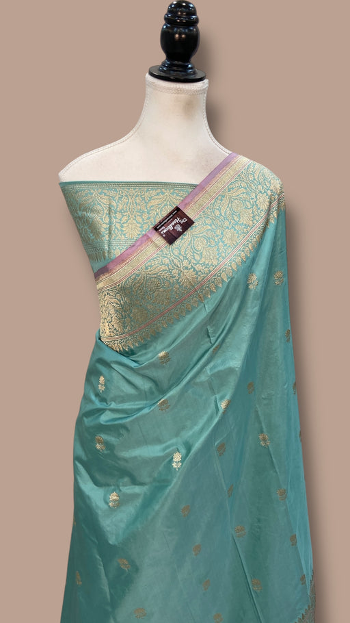 Pure Katan Silk Banarasi Handloom Saree - All Over Kadua Motifs - The Handlooms