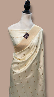 Pure Katan Silk Banarasi Handloom Saree - All over Kadua Motifs - The Handlooms