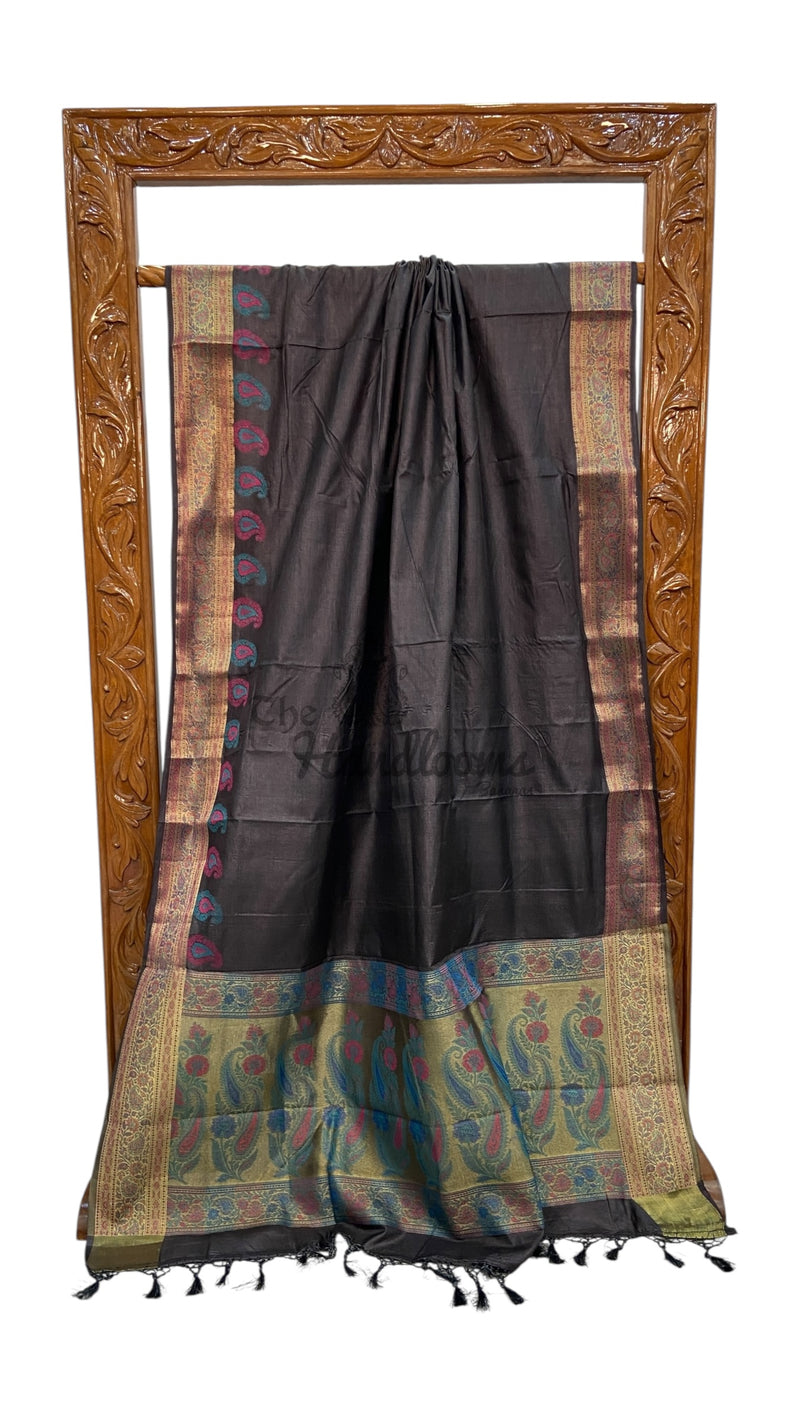 Pure Tussar Silk Handloom Banarasi Saree - The Handlooms