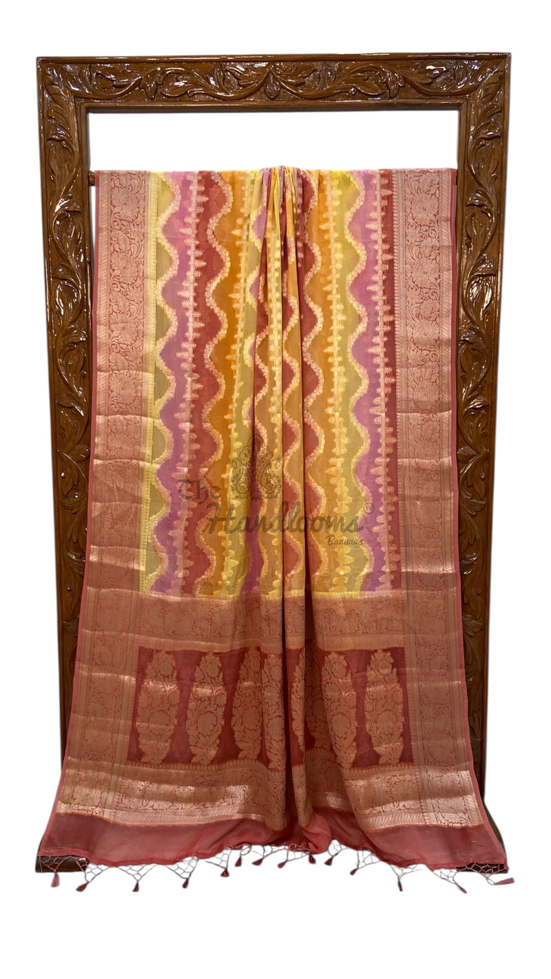 Pure Chiffon Khaddi Banarasi Saree - The Handlooms