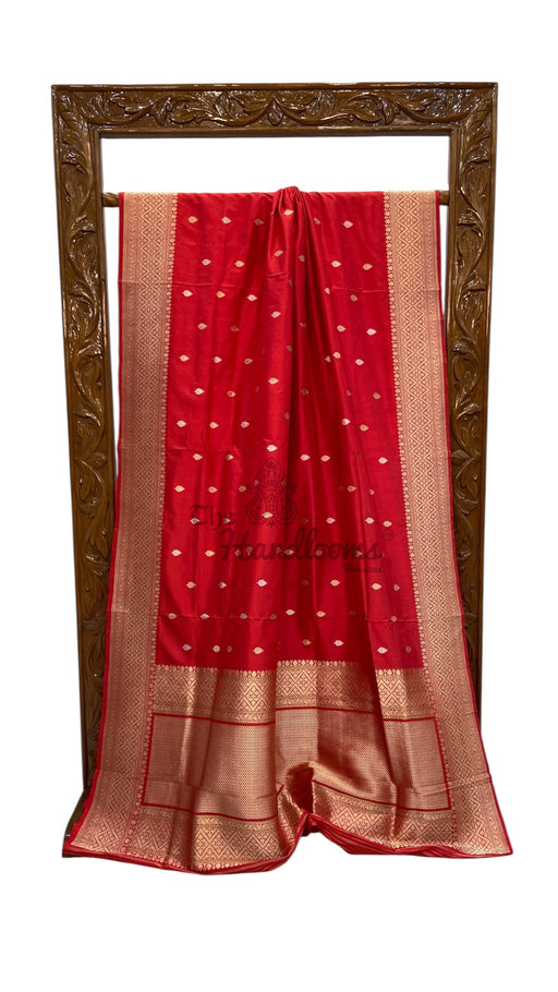 Pure Katan Silk Banarasi Handloom Saree - All Over Kadua Motifs - The Handlooms