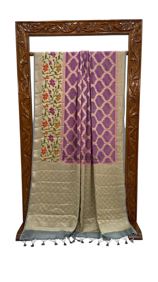 Pure Chiffon Khaddi Banarasi Saree - The Handlooms
