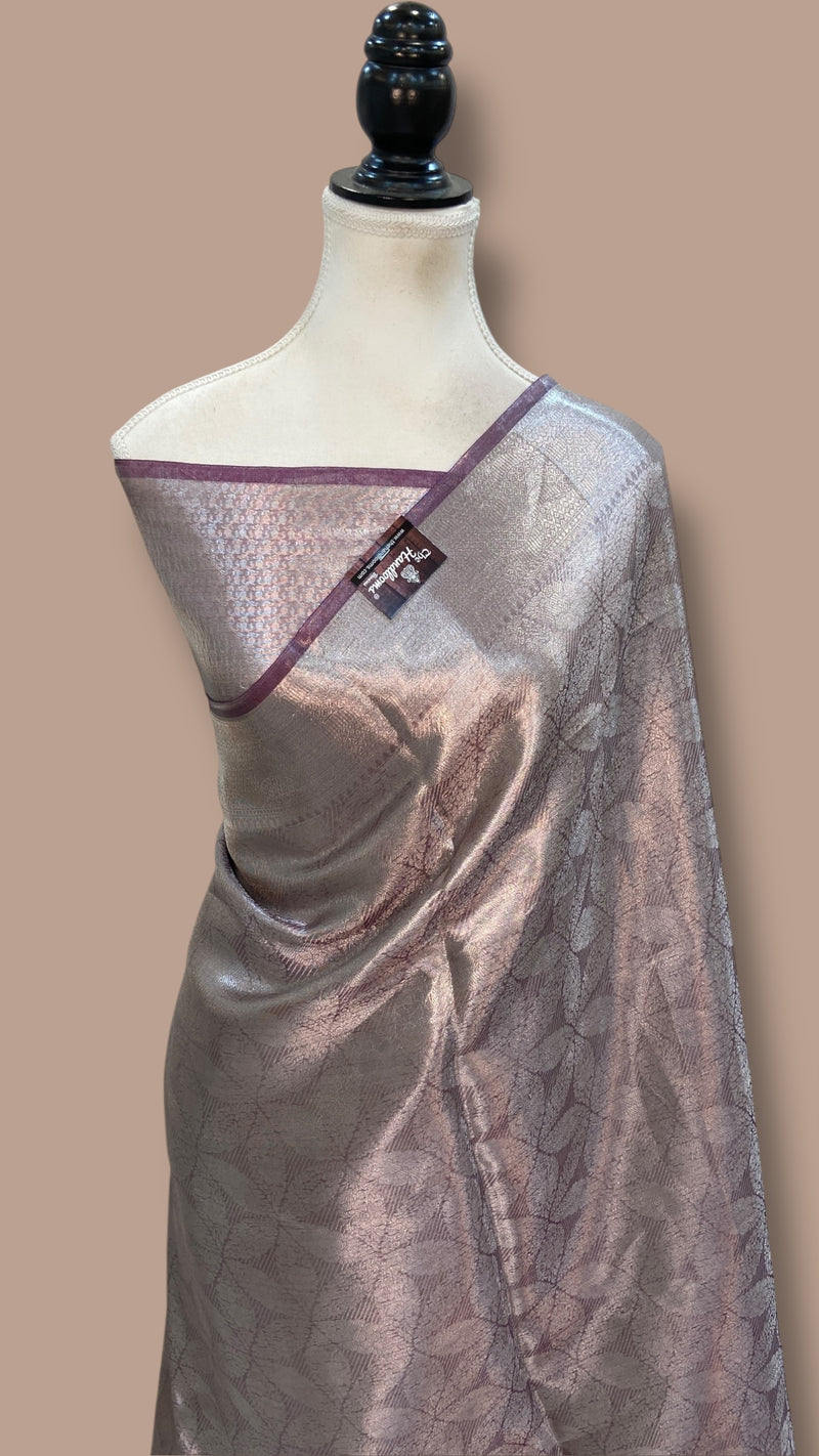 Pure Kora Tissue Tanchui Handloom Banarasi Saree - The Handlooms