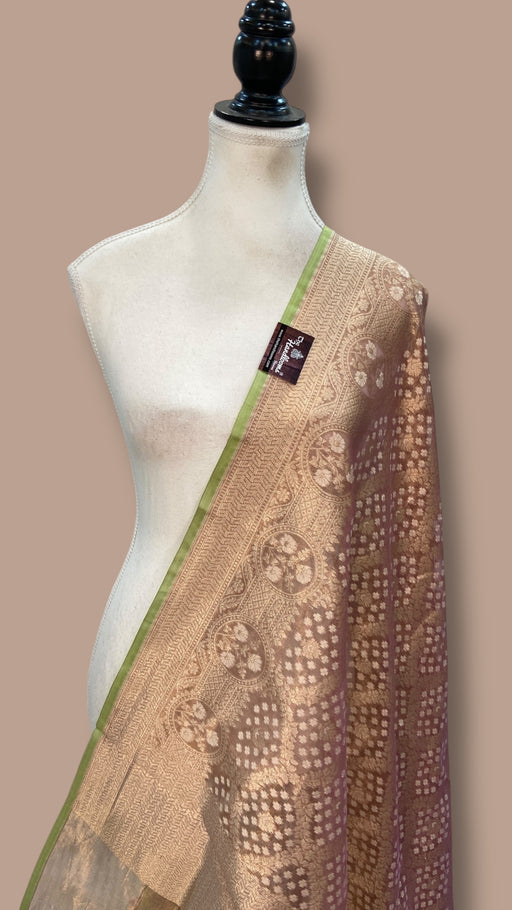Pure Tissue Reshmi Zari Banarasi Brocade Handloom Dupatta - The Handlooms