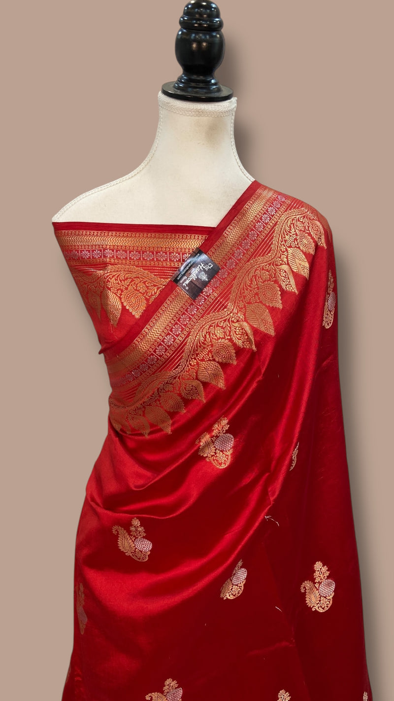 Pure Mango Silk Banarasi Handloom Saree - The Handlooms