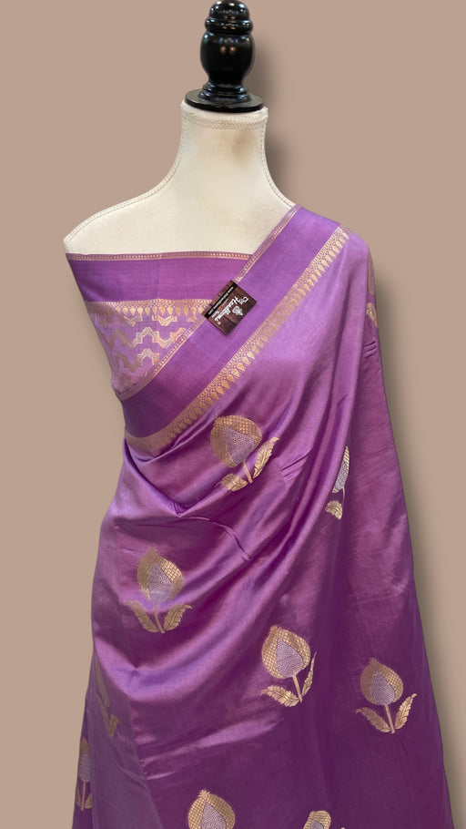 Pure Mango Silk Banarasi Handlokom Saree - The Handlooms