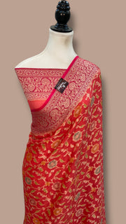 Pure Chiffon Khaddi Banarasi Saree - The Handlooms