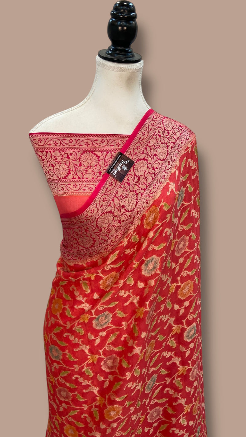 Pure Chiffon Khaddi Banarasi Saree - The Handlooms