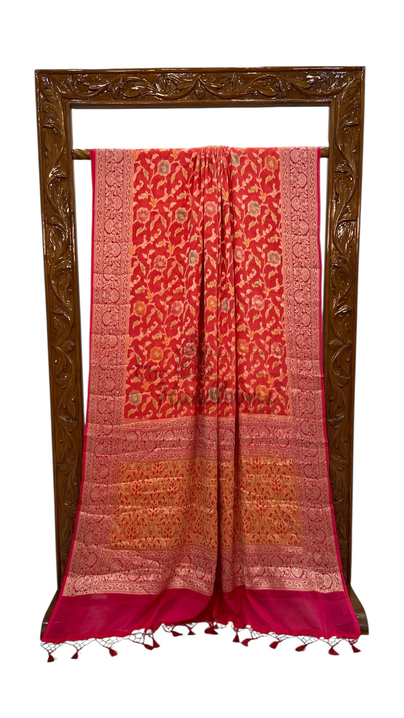 Pure Chiffon Khaddi Banarasi Saree - The Handlooms
