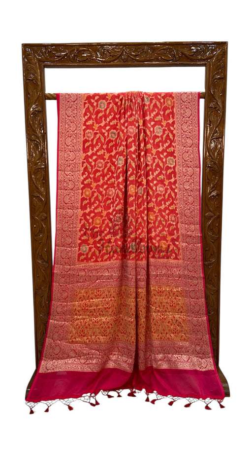 Pure Chiffon Khaddi Banarasi Saree - The Handlooms