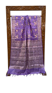 Tussar Silk Handloom Banarasi Saree With Chikankari - The Handlooms