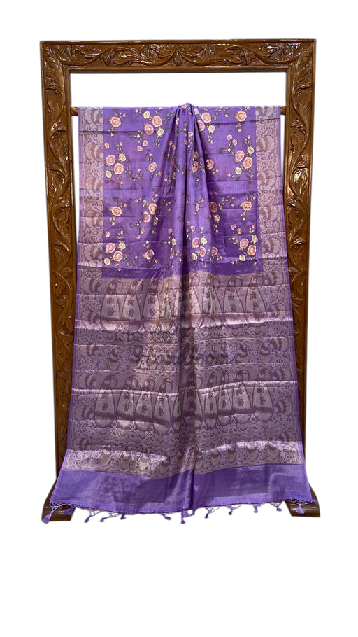Tussar Silk Handloom Banarasi Saree With Chikankari - The Handlooms