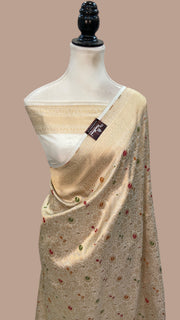 Regal Pure Katan Silk Banarasi Saree – Handwoven Tanchui Brocade with Meenakari Work - The Handlooms