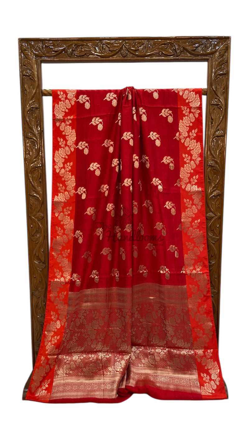 Pure Mango Silk Banarasi Handloom Saree - The Handlooms