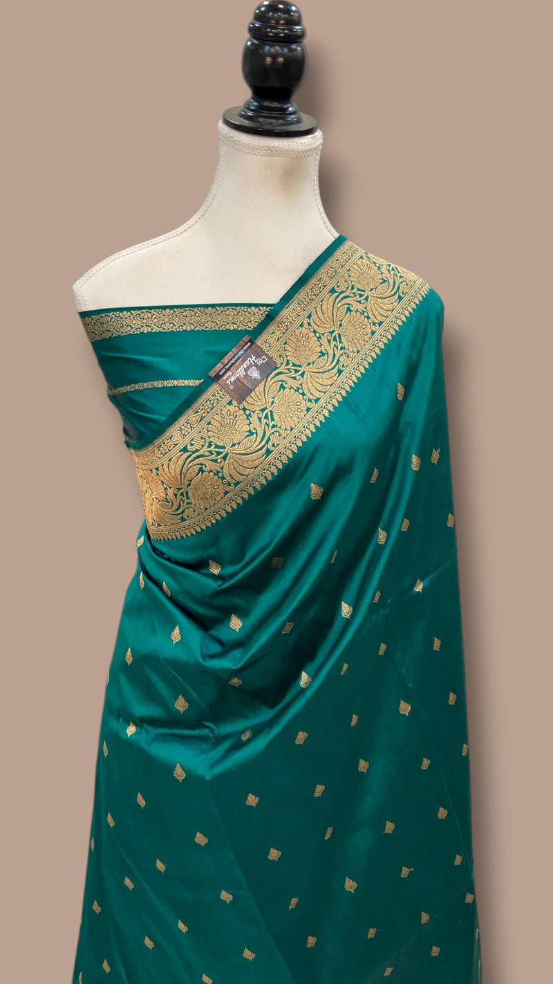 Pure Katan Silk Banarasi Handloom Saree - All Over Kadua Motifs - The Handlooms