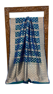 Pure Katan Silk Banarasi Handloom Saree - All over Jaal Work With Meenakari - The Handlooms