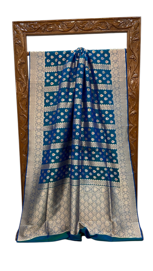 Pure Katan Silk Banarasi Handloom Saree - All over Jaal Work With Meenakari - The Handlooms