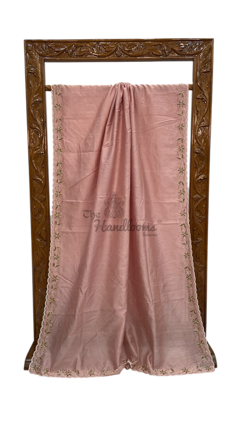 Pure Chanderi Cotton Handloom Banarasi Saree - Handwork