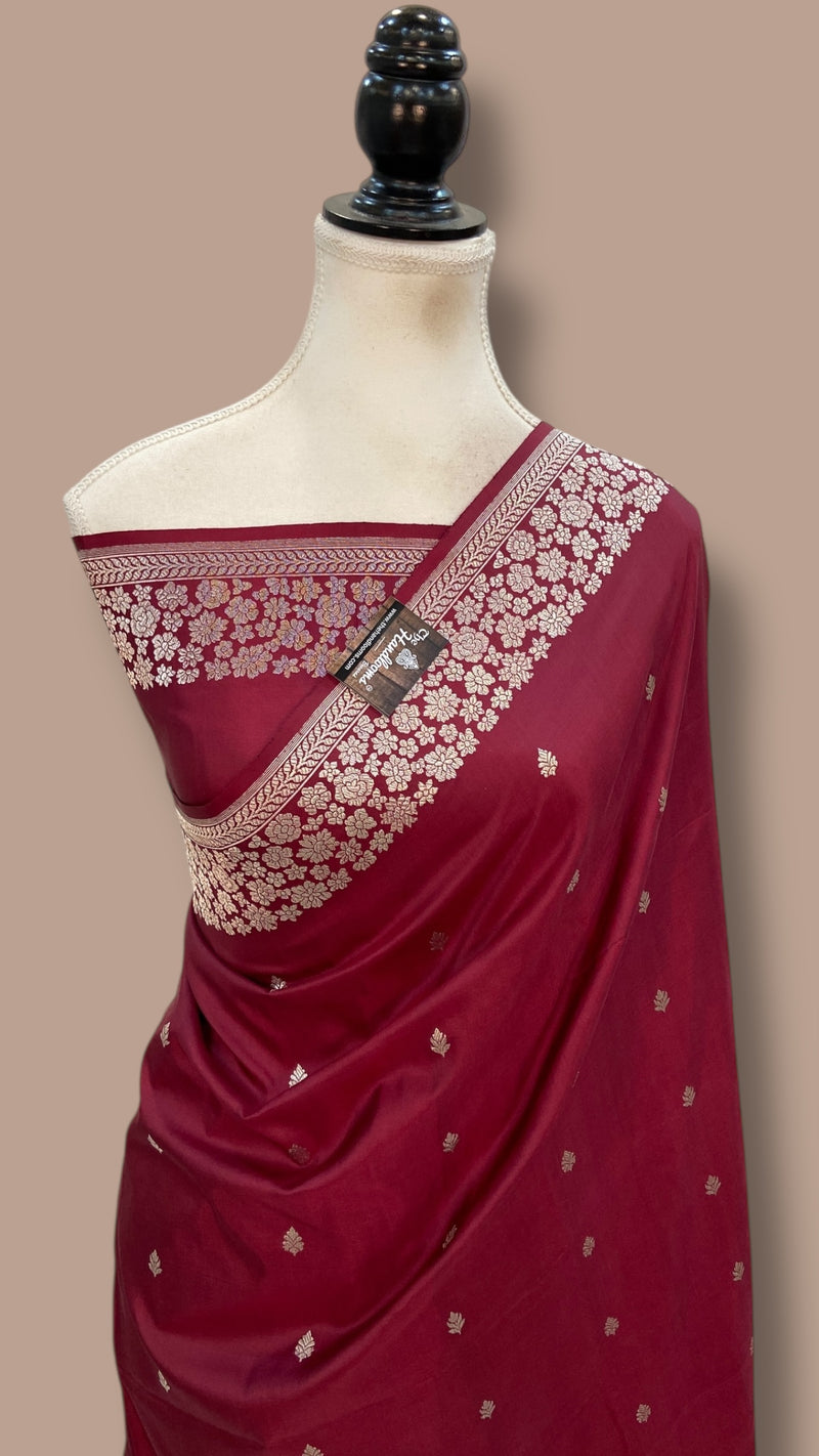 Pure Katan Silk Banarasi Handloom Saree - All Over Kadua Motifs