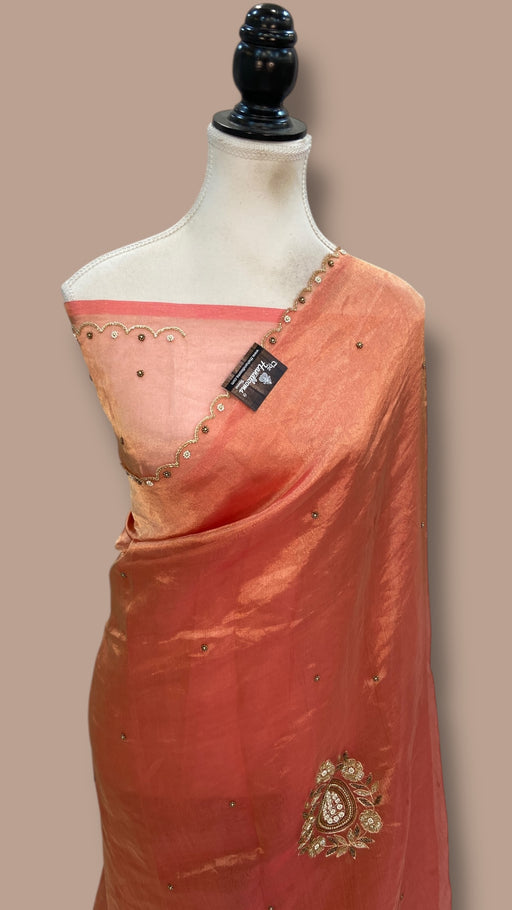 Pure Kora Tissue Handloom Banarasi Saree - Handwork - The Handlooms