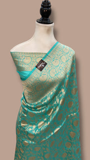 Pure Katan Silk Banarasi Handloom Saree - All Over Jaal Work - The Handlooms