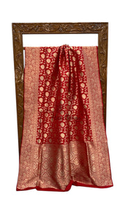 Pure Katan Silk Banarasi Handloom Saree - All Over Jaal Work - The Handlooms