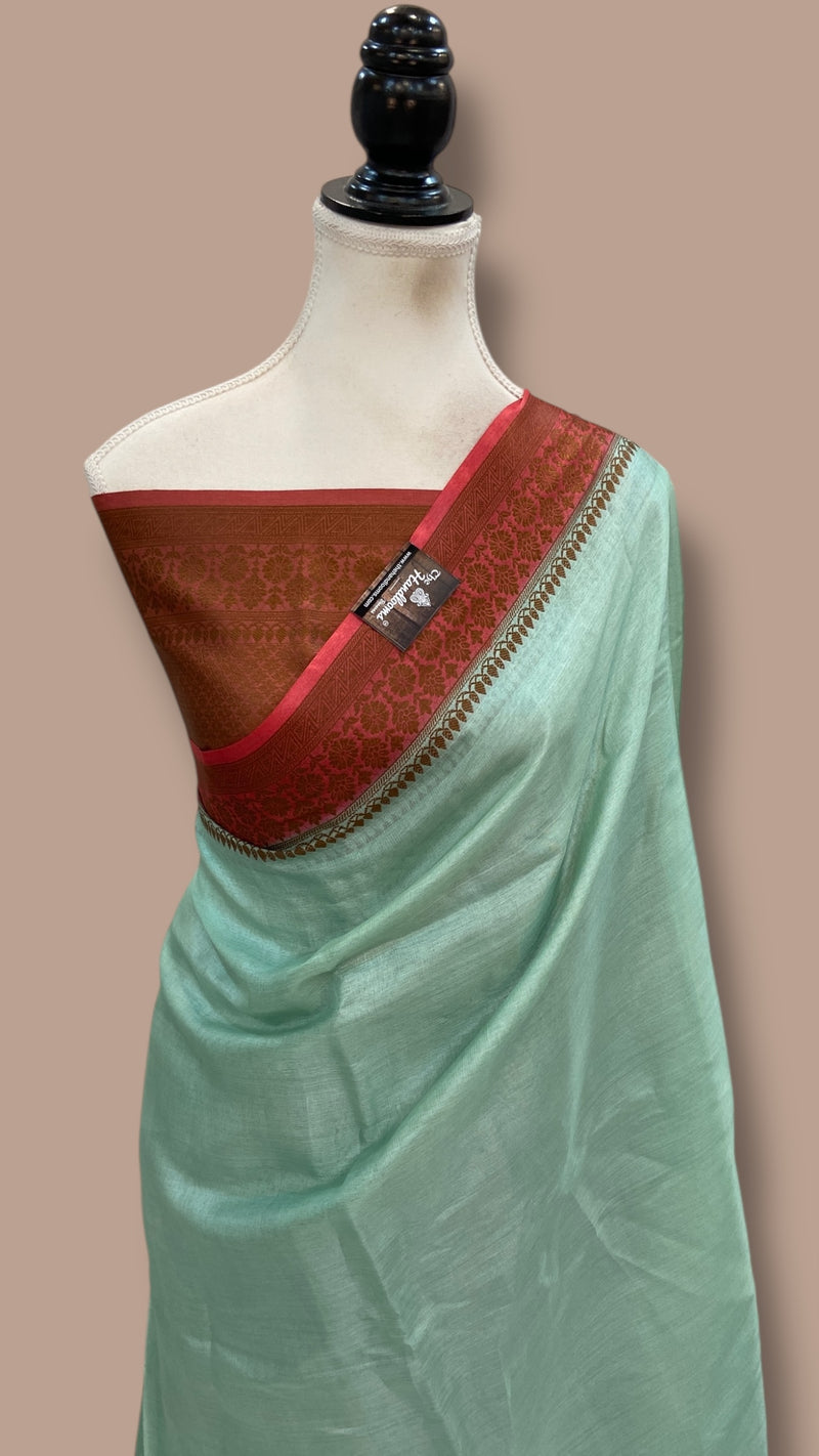 Pure Tussar Silk Handloom Banarasi Saree - The Handlooms