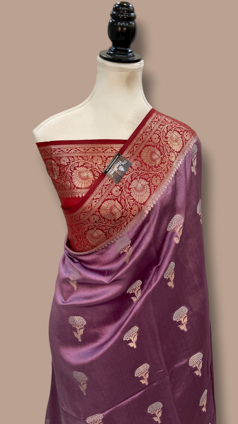 Pure Chiniya Silk Khaddi Handloom Banarasi Saree - The Handlooms