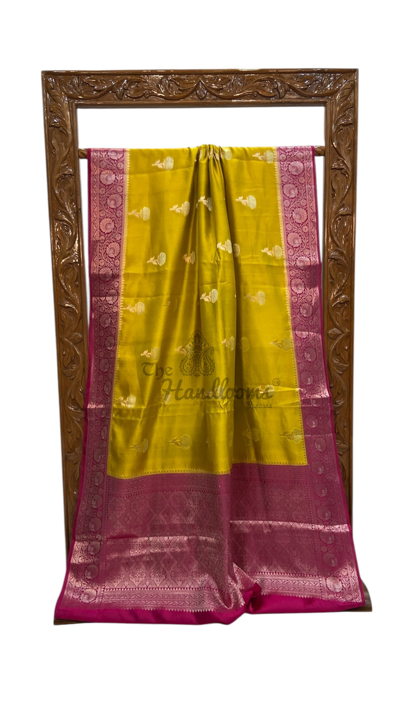 Pure Chiniya Silk Khaddi Handloom Banarasi Saree - The Handlooms