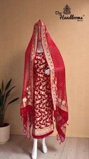 Khaddi Georgette Banarasi Dress material Water Zari - The Handlooms