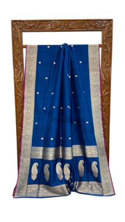 Pure Katan Silk Banarasi Handloom Saree - All Over Kadua Motifs - The Handlooms