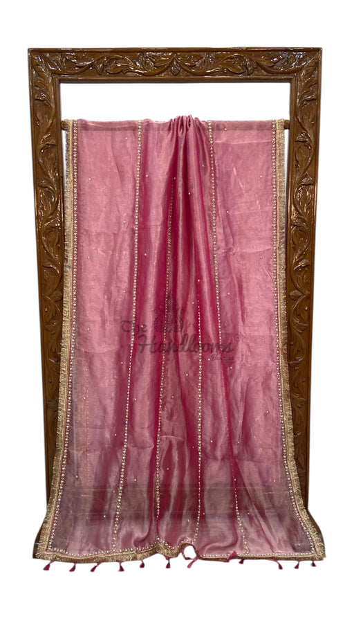 Pure Kora Silver Tissue Handloom Banarasi Saree - Handwork - The Handlooms