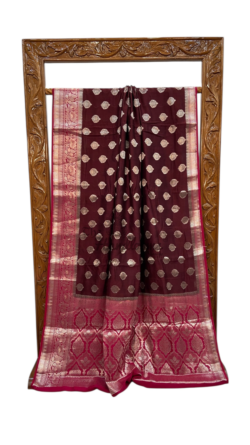 Pure Chiniya Silk Handloom Banarasi Saree - The Handlooms