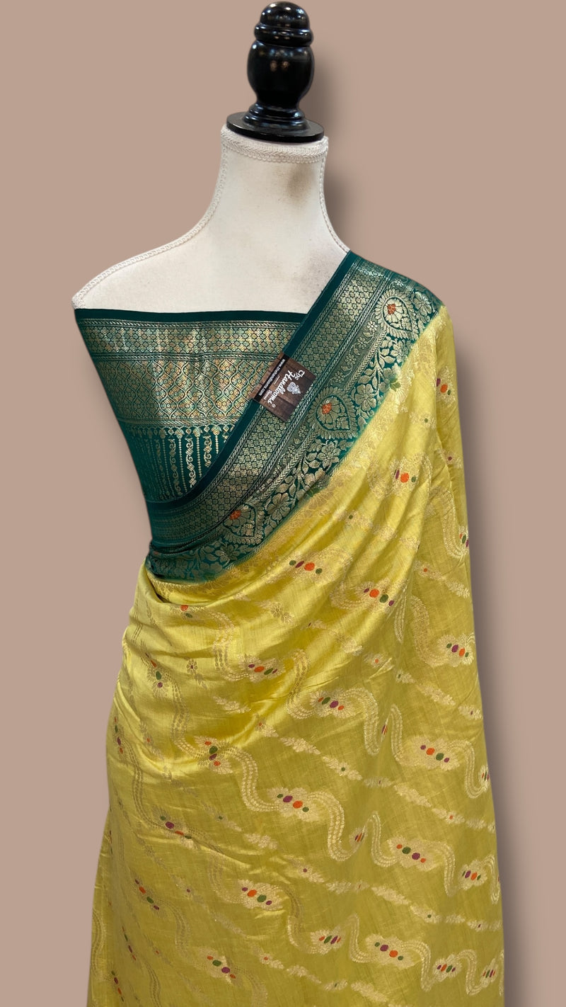 Pure Chiniya Silk Handloom Banarasi Saree - The Handlooms