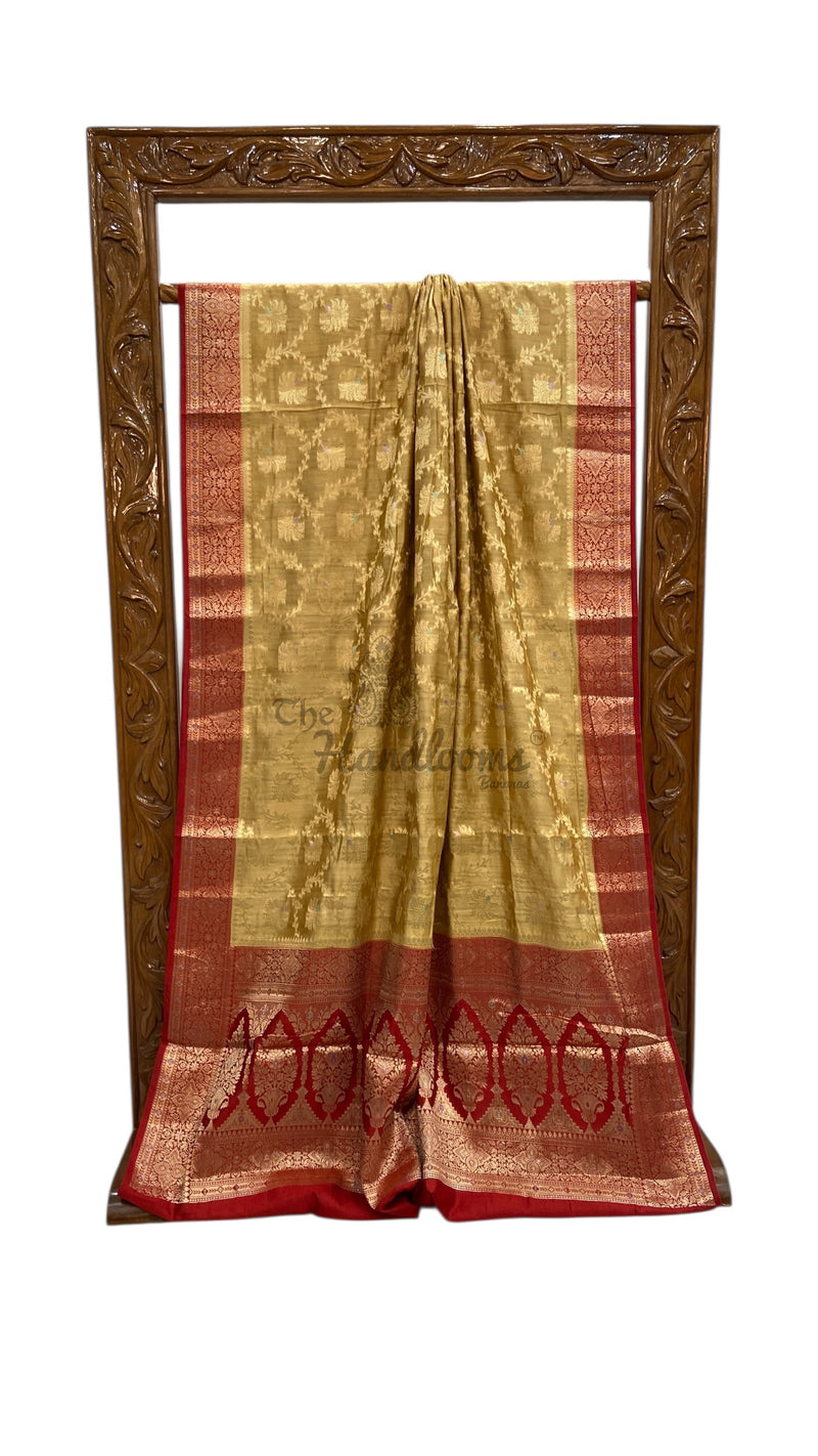 Pure Chiniya Silk Handloom Banarasi Saree - The Handlooms