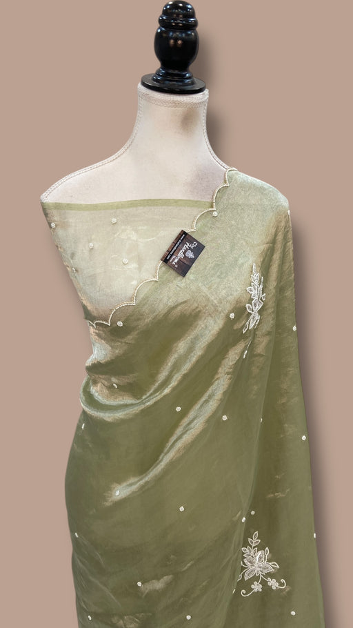 Pure Kora Tissue Handloom Banarasi Saree - Handwork - The Handlooms