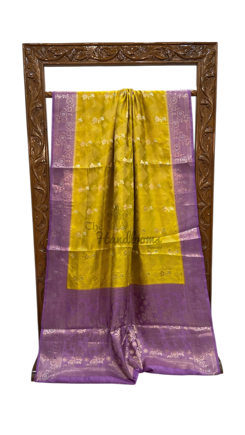 Pure Mango Silk Banarasi Handloom Saree - The Handlooms