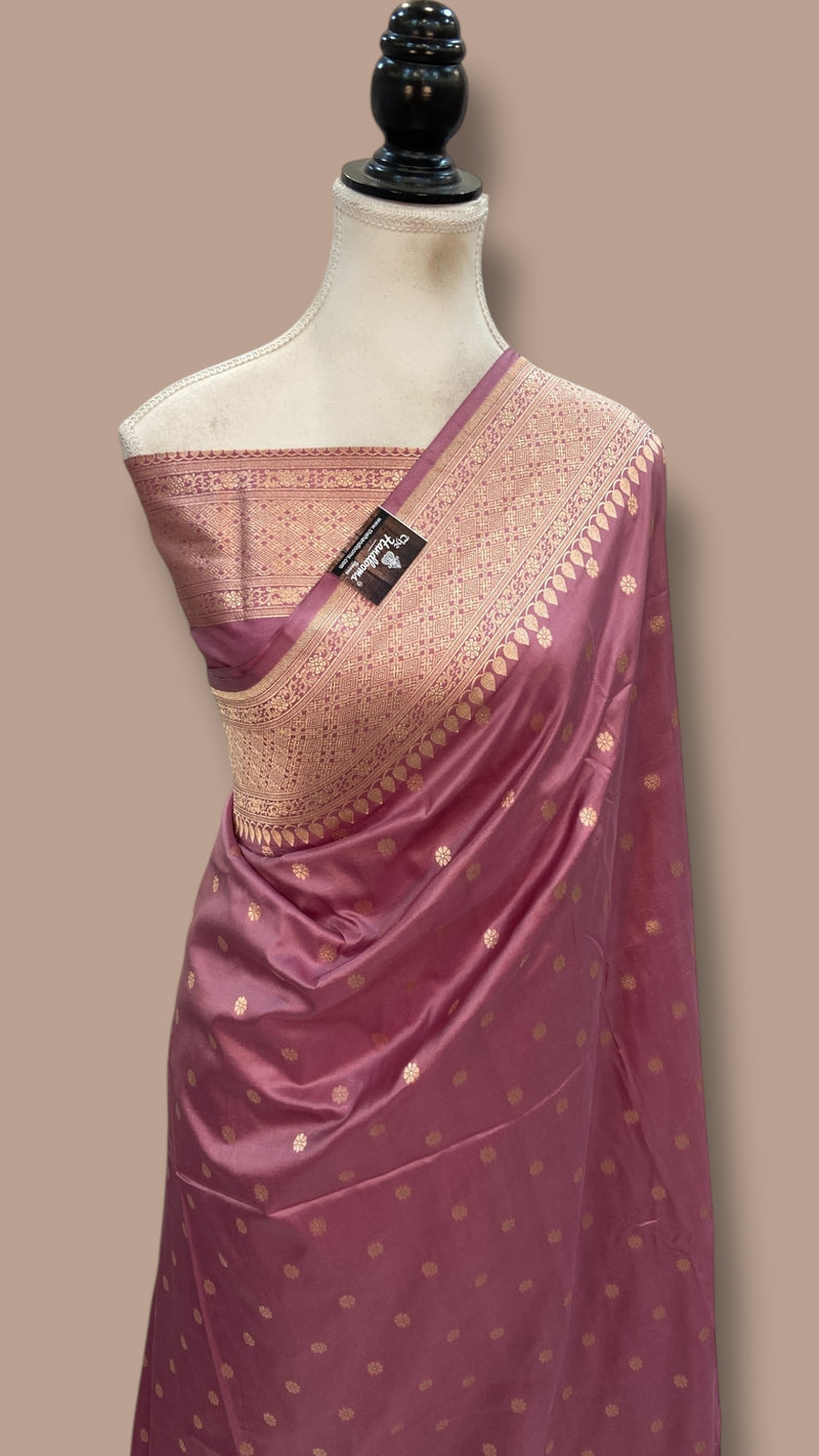 Pure Katan Silk Banarasi Handloom Saree - All Over Motifs