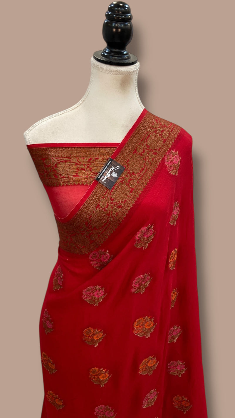 Pure Chiffon Khaddi Banarasi Saree