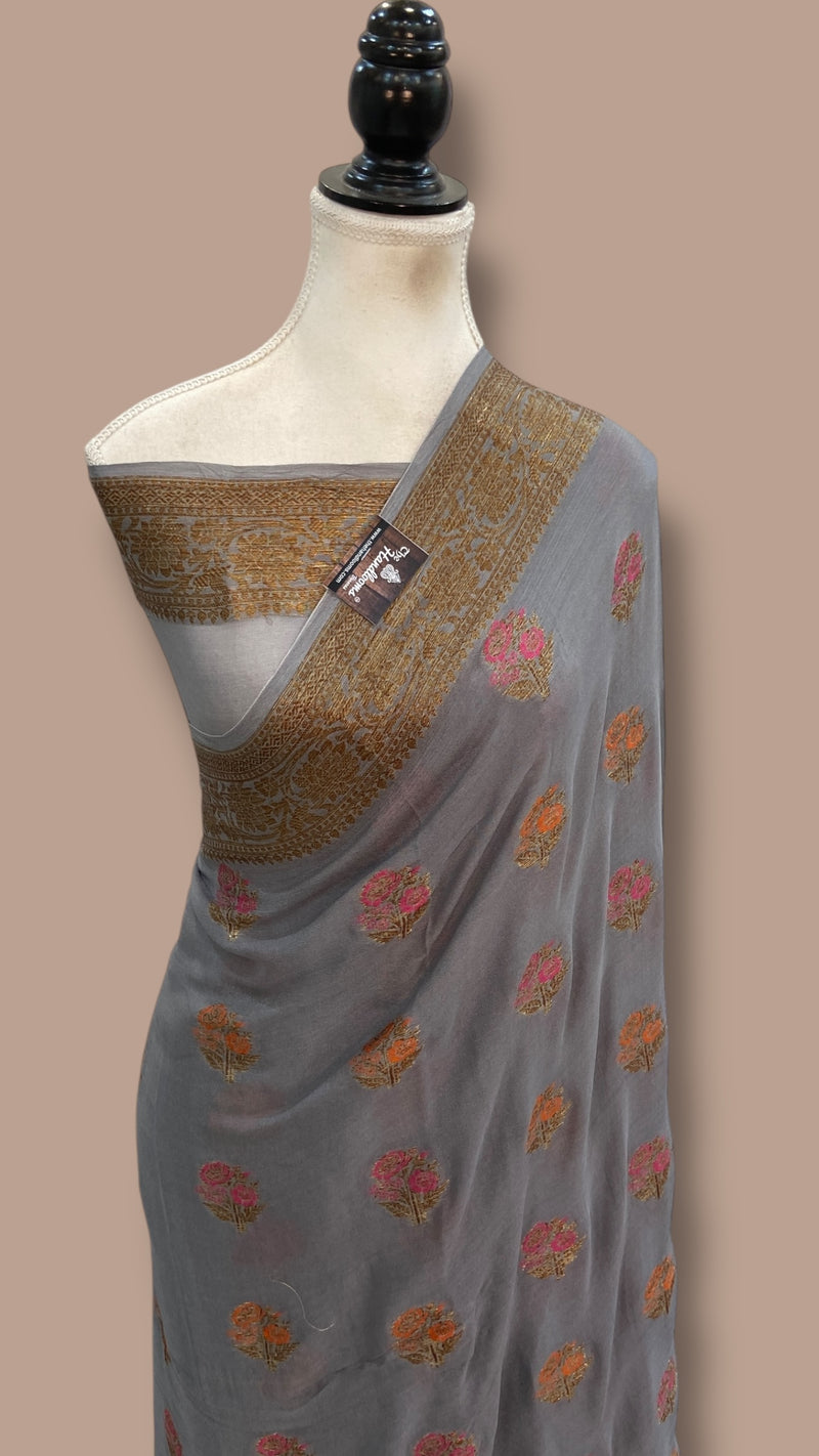 Pure Chiffon Khaddi Banarasi Saree