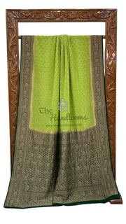Khaddi Georgette Handloom Banarasi Saree -  Antique zari - The Handlooms