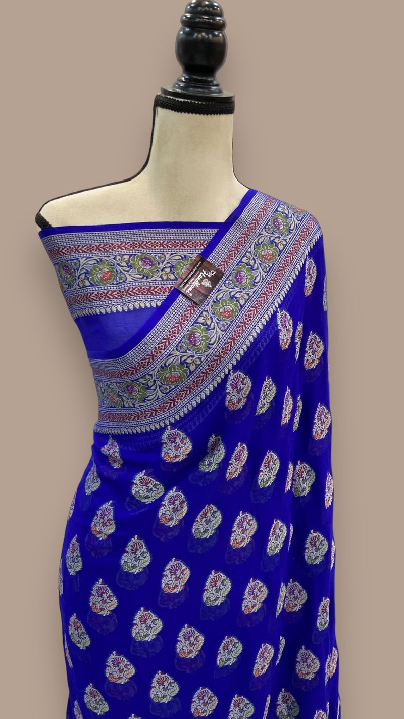 Pure Chiffon Khaddi Banarasi Saree - The Handlooms