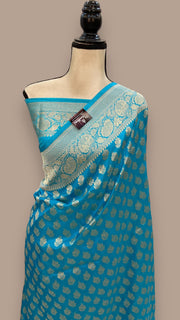 Pure Katan Silk Banarasi Handloom Saree - All Over Jaal Work - The Handlooms