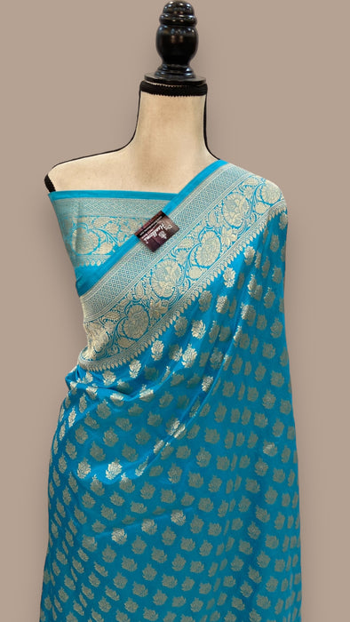 Pure Katan Silk Banarasi Handloom Saree - All Over Jaal Work