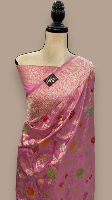 Pure Katan Silk Banarasi Handloom Saree - All over Sona Roopa kadiyal Jaal work