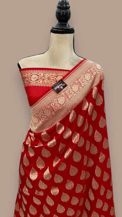 Pure Katan Silk Banarasi Handloom Saree - All over Jaal work